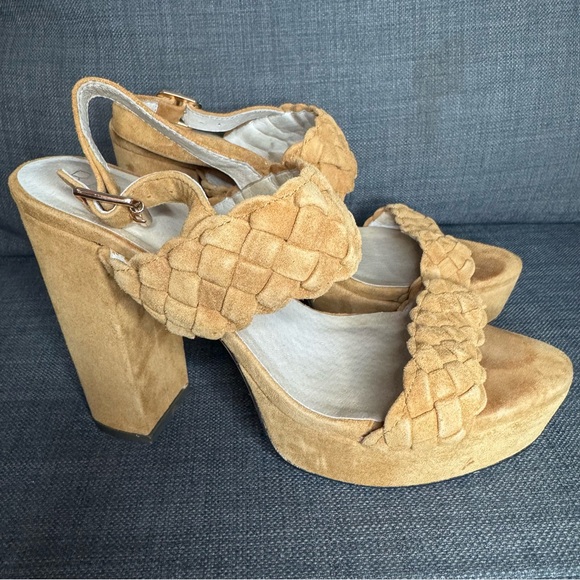 RAYE Whiskey Braided Platform Sandals